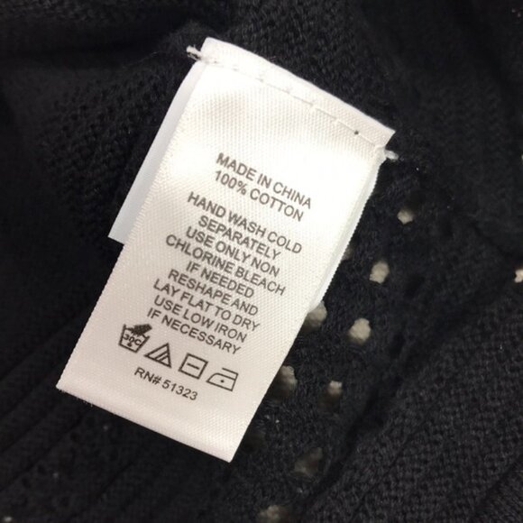 CeCe Cotton Pointelle-Trimmed Cardigan Sweater - Picture 5 of 6